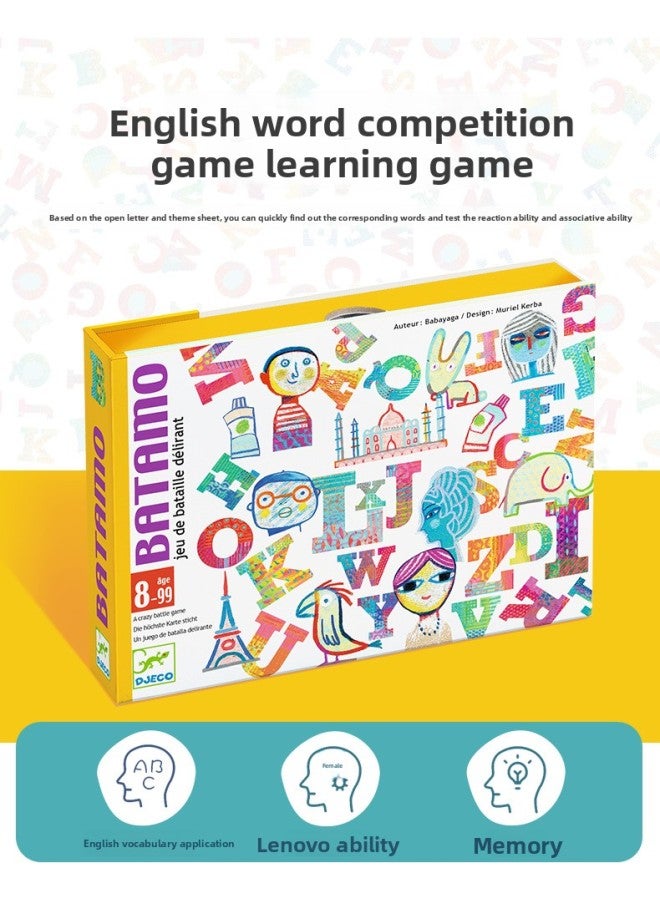 Djeco Letter War Words Competition Sardines Good Night Game Space Strategy Thinking Board Game